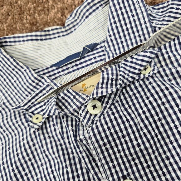 Tommy Bahama Mens Shirt Medium Gingham Button Down Blue LS White Purple - Picture 3 of 12